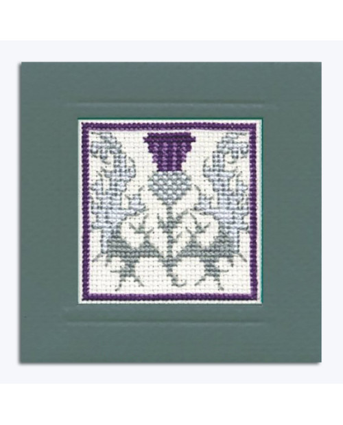 Heraldic thistle - counted cross stitch motif to stitch on a greeting card. Textile Heritage Collection. 148592
