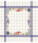 Nappe Fruits de mer et crustacés à broder au point de croix sur toile de lin. Le Bonheur des Dames 6039.