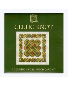 Noeud celtique. Carte de voeux avec passe-partout. Kit broderie, point de croix, réf: 433254