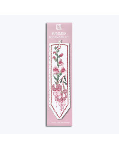 Marque-page Été - fleurs roses. Kit broderie, point de croix. Textile Heritage Collection 221349