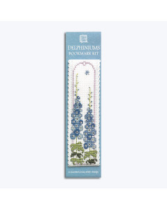 Delphiniums bookmark - blue flowers. Counted cross stitch kit. Textile Heritage Collection 224579