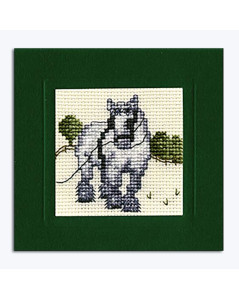 Shire horse. Cross stitch embroidery kit, counted stitch. Textile Heritage Collection.