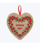 Counted cross stitch embroidery. Heart of red berries, Christmas motif. Le Bonheur des Dames 2716