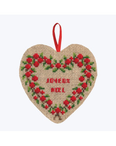 Broderie - Coeur des baies rouges. Kit point de croix. Le Bonheur des Dames 2716