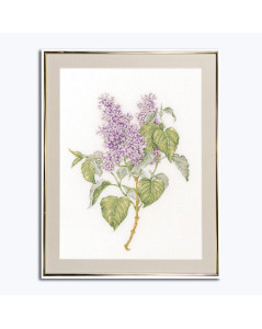 Picture embroidered in counted cross stitch. Lilac. Thea Gouverneur G0588