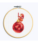 Elf on a Christmas bauble. Embroidery framed in a wooden hoop. Dutch Stitch Brothers DSB043F