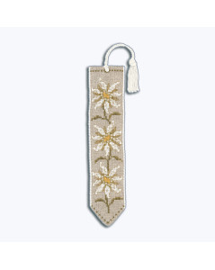 Bookmark with edelweiss flowers. Counted cross stitch embroidery kit. Le Bonheur des Dames. 4558