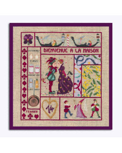 Welcome February. Theme: Carnival. Cross stitch embroidery kit, counted stitch on linen Aida canvas. Le Bonheur des Dames 2651