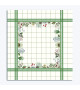 Kit de point de croix  nappe en lin avec motif champêtre : fleurs sauvages, oiseaux, insectes et petits animaux