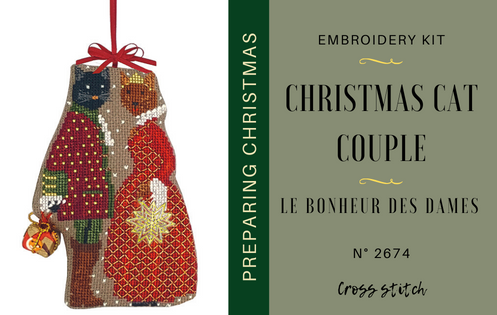 Counted cross stitch embroidery kit. Decorative suspension to stitch. Le Bonheur des Dames 2674