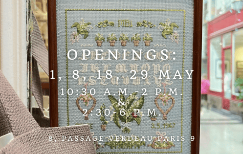 Exceptional openings of our store at 8, Passage Verdeau Paris 9 in May 2023.