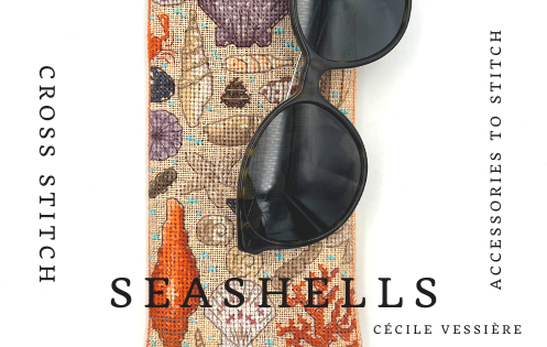 New - spectacle case "Seashells". Counted cross stitch embroidery kit. Le Bonheur des Dames 3242