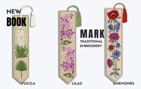 NEW! Bookmarks to embroider in traditional style (printed design): Yucca, Lilac, Anemones. Le Bonheur des Dames