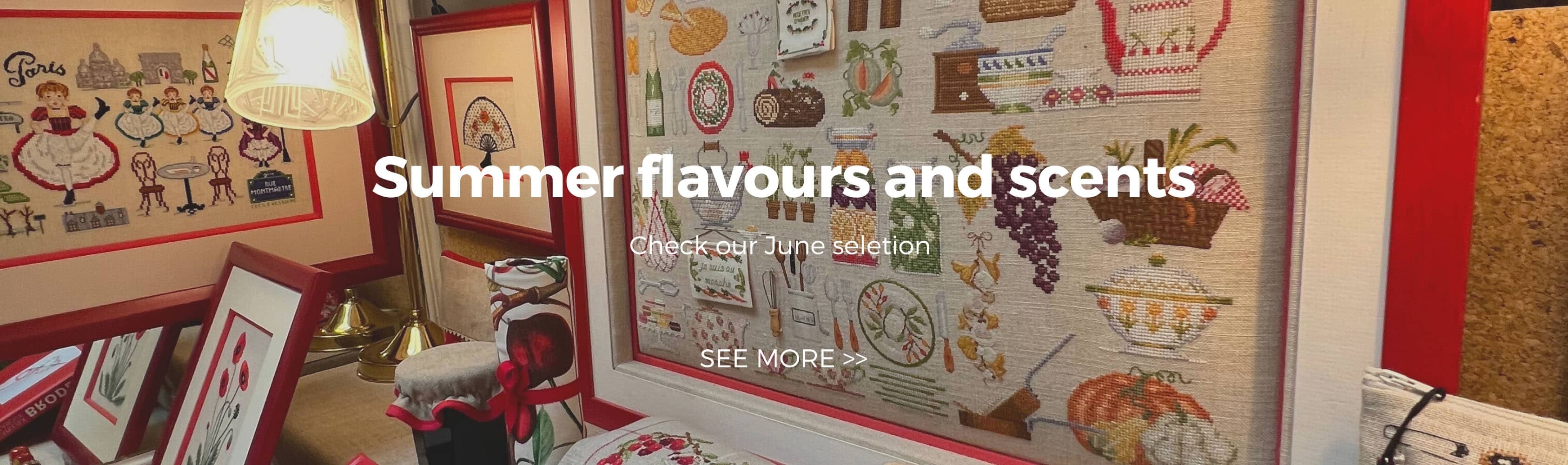 Summer flavours and scents - a selection of embroidery designs. June 2022. Le Bonheur des Dames